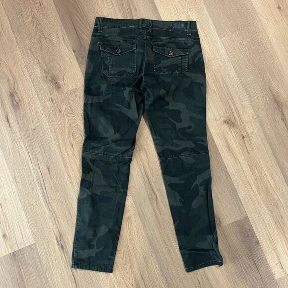 Supplies Green Skinny Camo Jeans Gold Zipper Pockets Size 6 - Picture 9 of 10